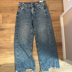American Eagle Dreamy Drape High Rise Baggy Wide Leg Jeans
